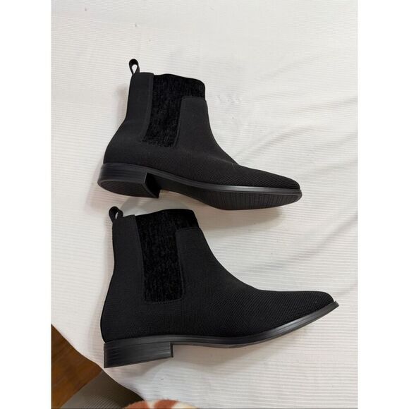Vivaia Riley Pro Boots Black Knit Comfort Square Chelsea Bootie Sz 41.5 US 10.5 - Picture 9 of 11